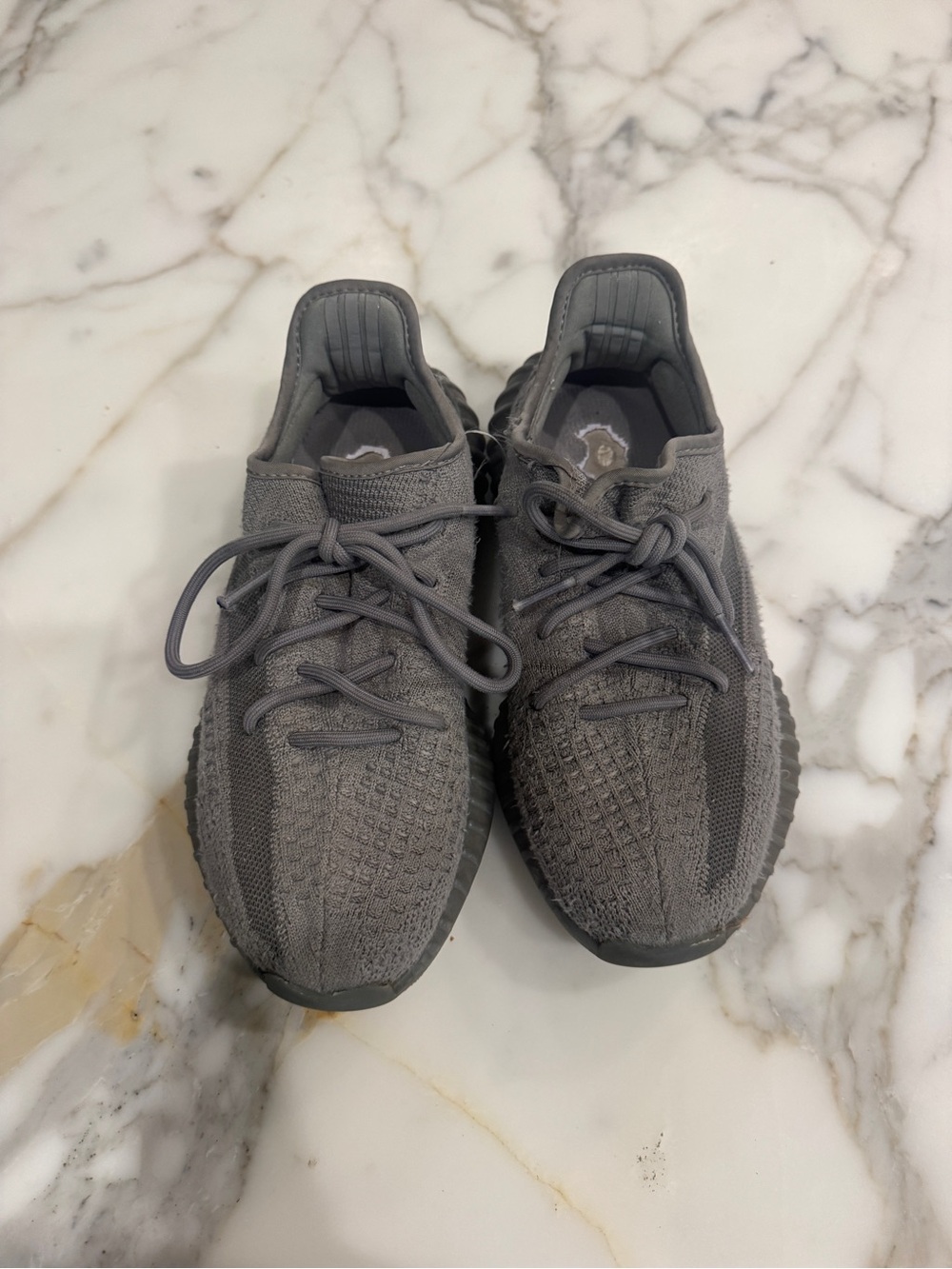 Yeezy Boost Grey Knit Athletic Sneakers - size 7.5 men’s